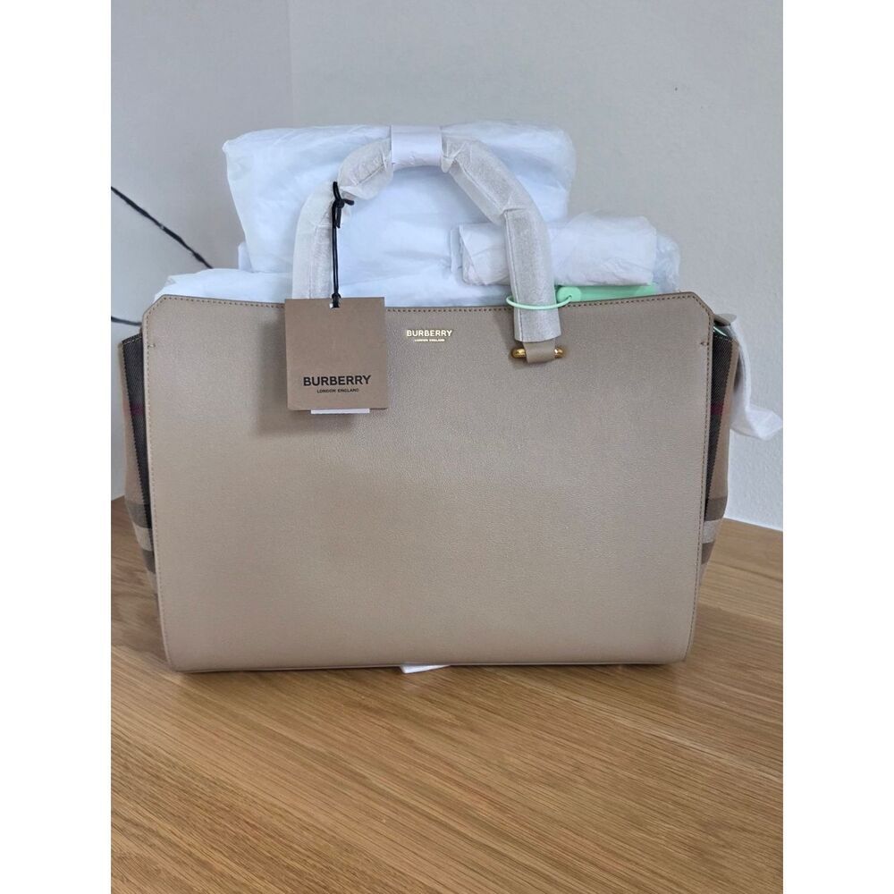 Burberry Banwell Check Canvas & Leather Satchel